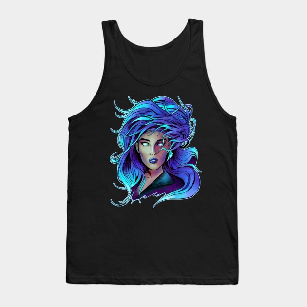 Blue Hair woman Tank Top by Thai_Lu